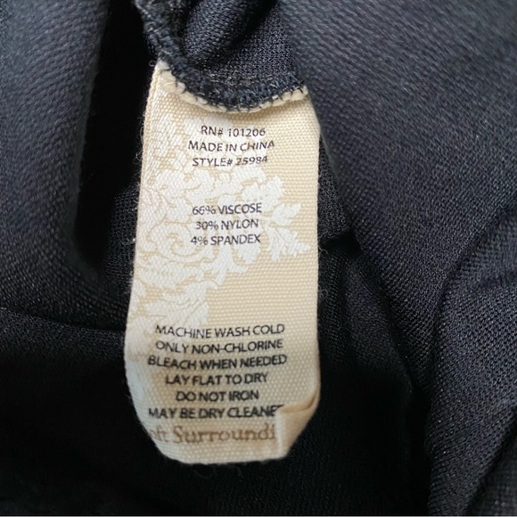 Soft Surroundings Pants Medium Stretch Ponte Knit Black Pull On Elastic Womens - Picture 5 of 8